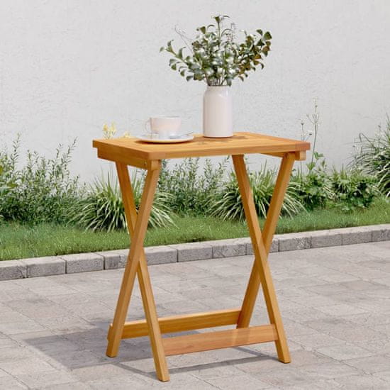 shumee Zložljiva vrtna mizica 50x36x60 cm trden akacijev les