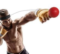 Netscroll Boksarska refleksna žoga z naglavnim trakom, boks trening, trpežna žoga za hitrejše udarce, trening koordinacije in gibčnosti, za vse starosti, odlično darilo za boksarje, BoxingBall