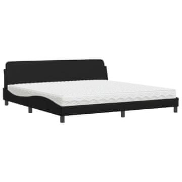 Vidaxl Postelja z vzmetnico Dover črna 200x200 cm umetno usnje