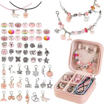 Mormark Set za izdelavo nakita, Set za zapestnice, Ustvarjalni set (60 obeskov) | GEMKIT