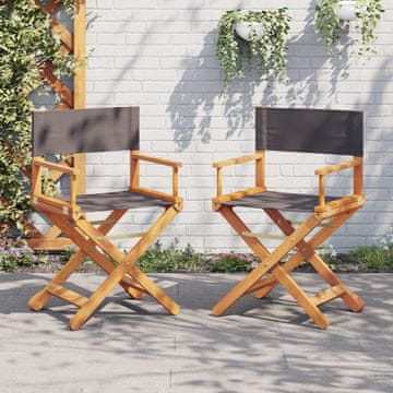 shumee Zložljivi vrtni stoli 2 kosa temno sivo blago