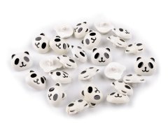 Otroški gumbi zajček, medvedek, panda - bela panda (25 kosov)