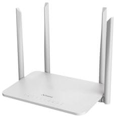 STRONG dvopasovni usmerjevalnik 1200S/ stojalo Wi-Fi. 802.11a/b/g/n/ac/ 1200 Mbit/s/ 2,4 GHz in 5 GHz/ 4x LAN/ 1x WAN/ 1x USB/ bel
