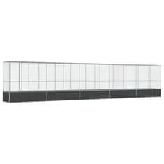Vidaxl Voliera s podaljškom srebrna 1042,5x107x212 cm jeklo