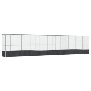 Vidaxl Voliera s podaljškom srebrna 1042,5x107x212 cm jeklo