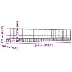 Vidaxl Voliera s podaljškom srebrna 1246x207x212 cm jeklo