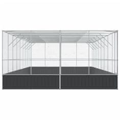 Vidaxl Voliera s podaljškom srebrna 832x414x212 cm jeklo