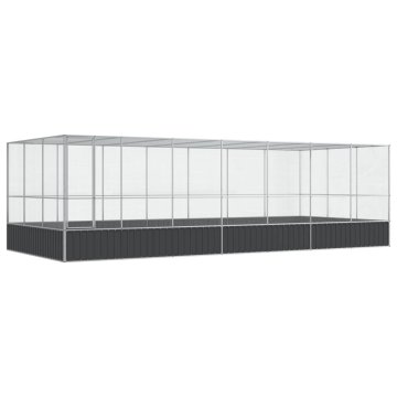 Vidaxl Voliera s podaljškom srebrna 725x307x212 cm jeklo