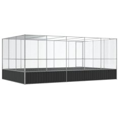 Vidaxl Voliera s podaljškom srebrna 518x307x212 cm jeklo