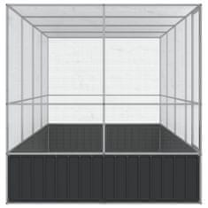 Vidaxl Voliera s podaljškom srebrna 418x207x212 cm jeklo