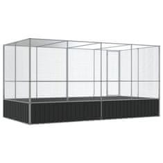 Vidaxl Voliera s podaljškom srebrna 418x207x212 cm jeklo