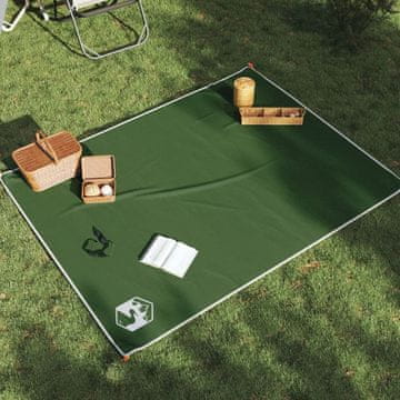 Vidaxl vidaXL Odeja za piknik s kljukicami zelena 205x155 cm