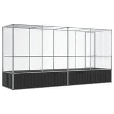 Vidaxl Voliera s podaljškom srebrna 418,5x107x212 cm jeklo