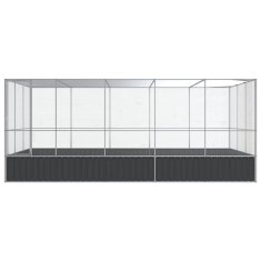 Vidaxl Voliera s podaljškom srebrna 518x307x212 cm jeklo