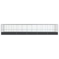 Vidaxl Voliera s podaljškom srebrna 1139x307x212 cm jeklo