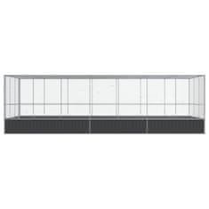 Vidaxl Voliera s podaljškom srebrna 725x307x212 cm jeklo