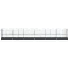 Vidaxl Voliera s podaljškom srebrna 1250,5x107x212 cm jeklo