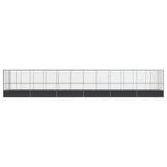Vidaxl Voliera s podaljškom srebrna 1246x207x212 cm jeklo