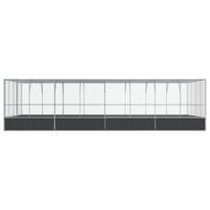 Vidaxl Voliera s podaljškom srebrna 832x414x212 cm jeklo