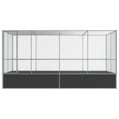 Vidaxl Voliera s podaljškom srebrna 418x207x212 cm jeklo