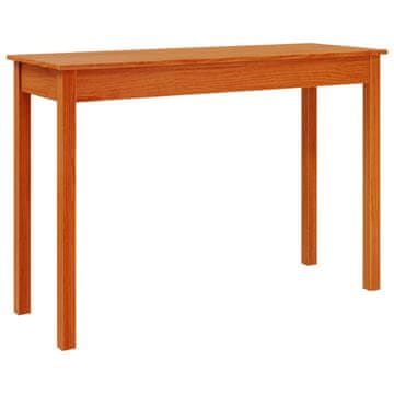 Vidaxl Konzolna mizica voščeno rjava 110x40x75 cm trdna borovina