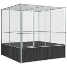 Vidaxl Voliera srebrna 211x207x212 cm jeklo