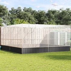 shumee Voliera srebrna 418x414x212 cm jeklo