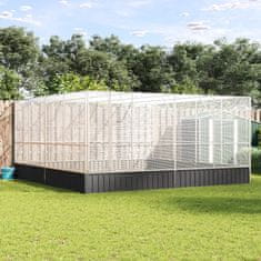 Vidaxl Voliera srebrna 418x414x212 cm jeklo