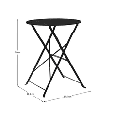eoshop Vrtni komplet 1+2 OBAX, zložljiv, jeklo, črn