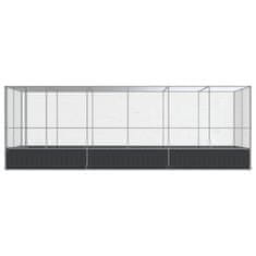 Vidaxl Voliera s podaljškom srebrna 625x207x212 cm jeklo