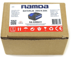 Ramda RA 698631 baterija Li-Ion 20 V 4.0 Ah