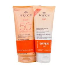 Nuxe Sun Melting Sun Lotion Set losjon za zaščito pred soncem Sun Melting Lotion 150 ml + šampon za nego po sončenju After-Sun Hair And Body Shampoo 100 ml