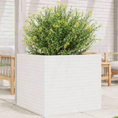 shumee Vrtno cvetlično korito belo 80x80x68.5 cm trdna borovina
