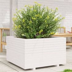 shumee Vrtno cvetlično korito belo 80x80x49.5 cm trdna borovina