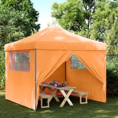 Vidaxl Zložljivi pop-up šotor za zabave 4 stranice oranžna