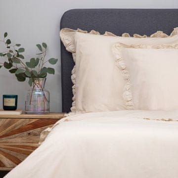 shumee Posteljnina MOISES bež bombaž s čipko 220x200 + 2*70x80 cm 843735