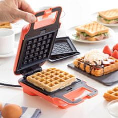 UNBRANDED 2-in-1 Waffle and Sandwich Maker with Recipes Wafflicher InnovaGoods 