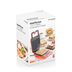 UNBRANDED 2-in-1 Waffle and Sandwich Maker with Recipes Wafflicher InnovaGoods 