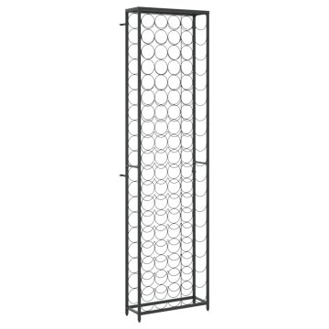 Vidaxl Vinsko stojalo za 95 steklenic črno 54x18x200 cm kovano železo