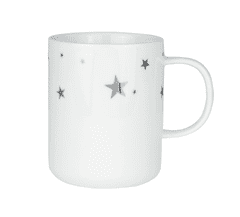 Ljubki dom Bela porcelanasta skodelica SILVERSTAR