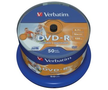 Verbatim DVD-R 4,7 GB 16x Tiskljivi 50-ih kosov