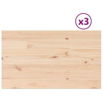 Vidaxl Mizna plošča 3 kosi 80x47x2,5 cm pravokotna trdna borovina