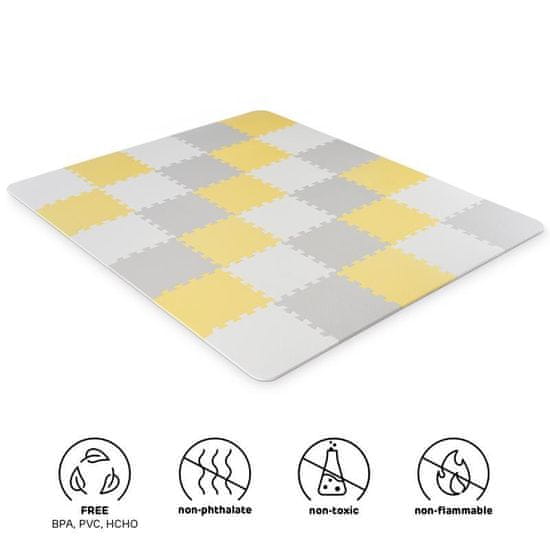 Kinderkraft Penasta preproga Luno Rumeno-siva 30 kosov (29,5x29,5)