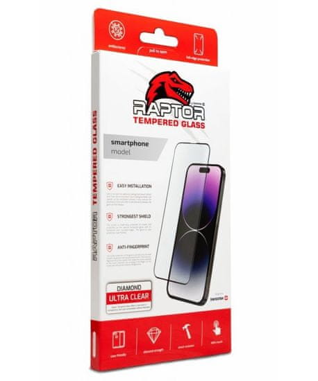 SWISSTEN Steklo RAPTOR DIAMOND ULTRA CLEAR 3D TEMPERED SAMSUNG Galaxy S24 črno s funkcionalnim čitalnikom prstnih odtisov