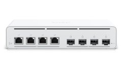 Ubiquiti UISP Switch Plus - 4x 2,5GbE, 4x SFP+, brez ventilatorja, 4x PoE Out 27V (proračun PoE 160 W)