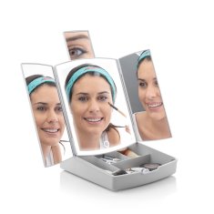 InnovaGoods 3-v-1 zložljivo LED ogledalo z organizatorjem ličil Panomir InnovaGoods 