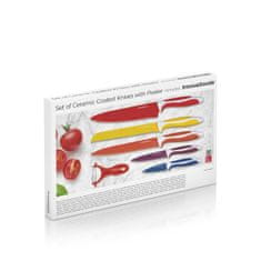 InnovaGoods Set of Ceramic Coated Knives with Peeler Knoolvs InnovaGoods 6 Pieces 