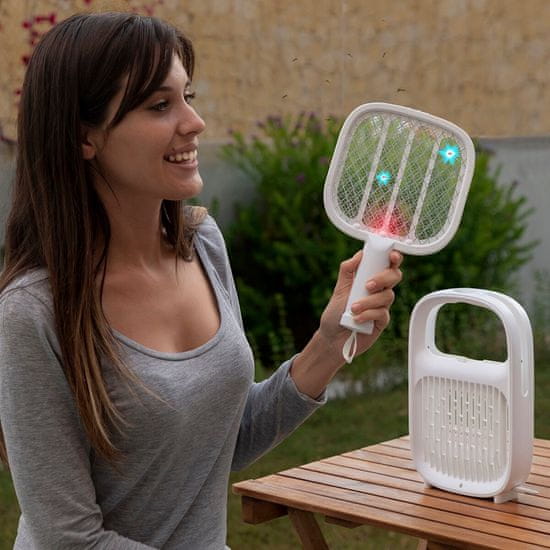 InnovaGoods 2 in 1 Rechargeable Mosquito Repellent Lamp and Insect-killing Racquet Swateck InnovaGoods