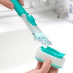 UNBRANDED Scourer Brush with Handle and Soap Dispenser Cleasy InnovaGoods 
