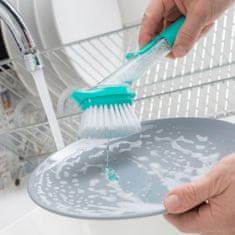 UNBRANDED Scourer Brush with Handle and Soap Dispenser Cleasy InnovaGoods 